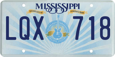 MS license plate LQX718