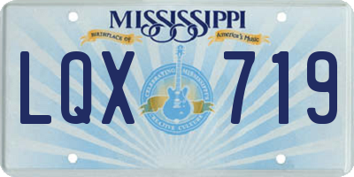 MS license plate LQX719