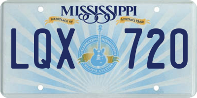 MS license plate LQX720