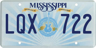 MS license plate LQX722