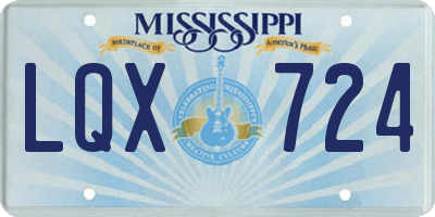MS license plate LQX724