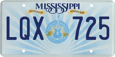 MS license plate LQX725