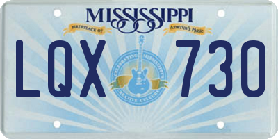 MS license plate LQX730