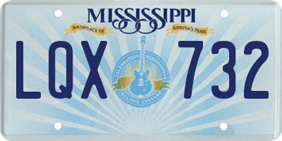MS license plate LQX732