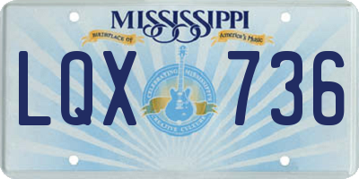 MS license plate LQX736