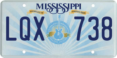 MS license plate LQX738