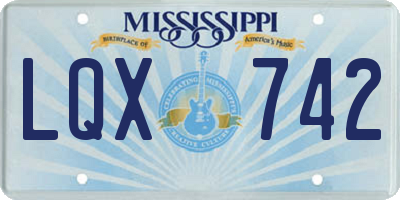 MS license plate LQX742