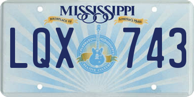 MS license plate LQX743