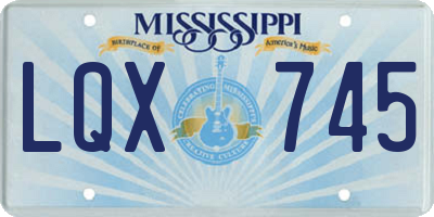 MS license plate LQX745
