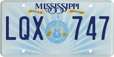 MS license plate LQX747