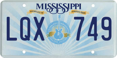 MS license plate LQX749