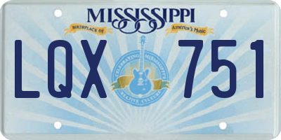 MS license plate LQX751