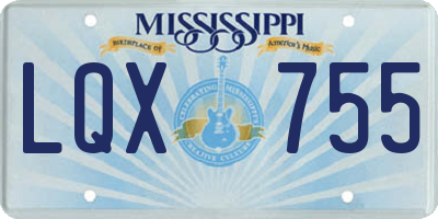 MS license plate LQX755