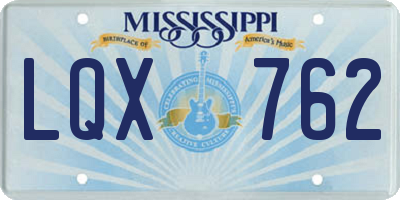 MS license plate LQX762