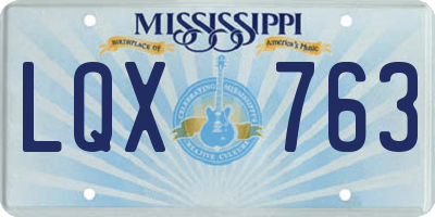 MS license plate LQX763