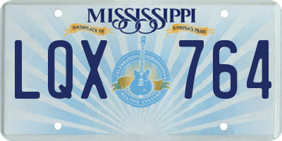 MS license plate LQX764
