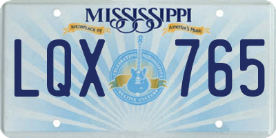 MS license plate LQX765