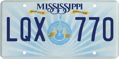 MS license plate LQX770