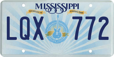 MS license plate LQX772