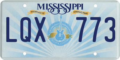 MS license plate LQX773