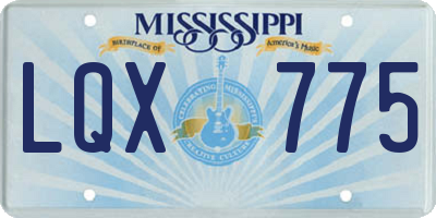 MS license plate LQX775