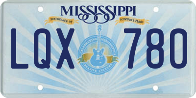 MS license plate LQX780
