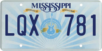 MS license plate LQX781