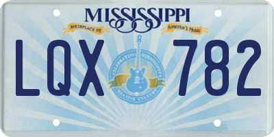 MS license plate LQX782