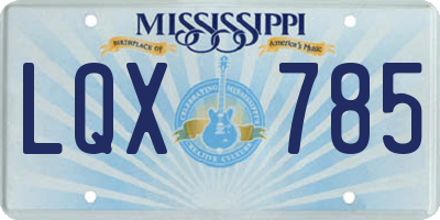 MS license plate LQX785