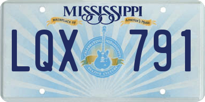 MS license plate LQX791