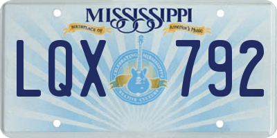 MS license plate LQX792