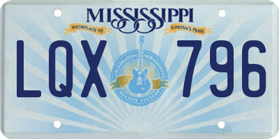 MS license plate LQX796