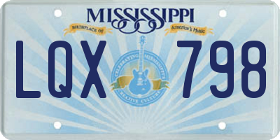 MS license plate LQX798