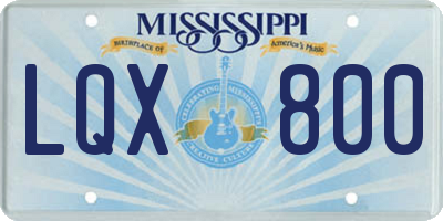 MS license plate LQX800
