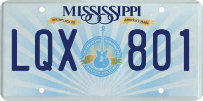 MS license plate LQX801