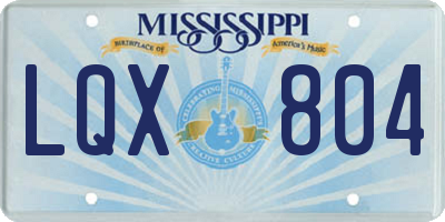 MS license plate LQX804