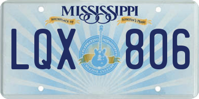 MS license plate LQX806