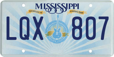 MS license plate LQX807