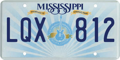 MS license plate LQX812