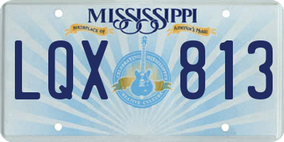 MS license plate LQX813