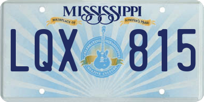 MS license plate LQX815