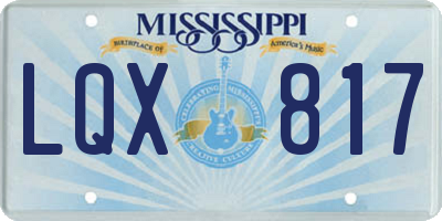 MS license plate LQX817