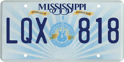 MS license plate LQX818