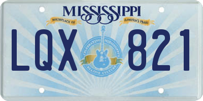 MS license plate LQX821