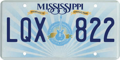 MS license plate LQX822