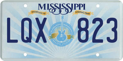 MS license plate LQX823