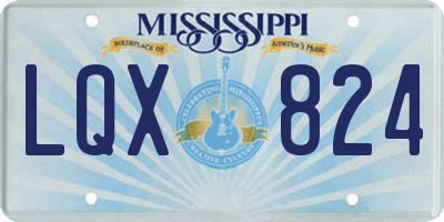 MS license plate LQX824