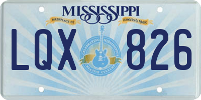 MS license plate LQX826