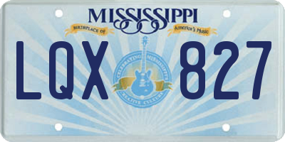 MS license plate LQX827