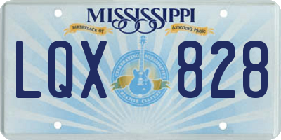 MS license plate LQX828